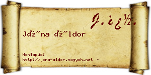 Jóna Áldor névjegykártya